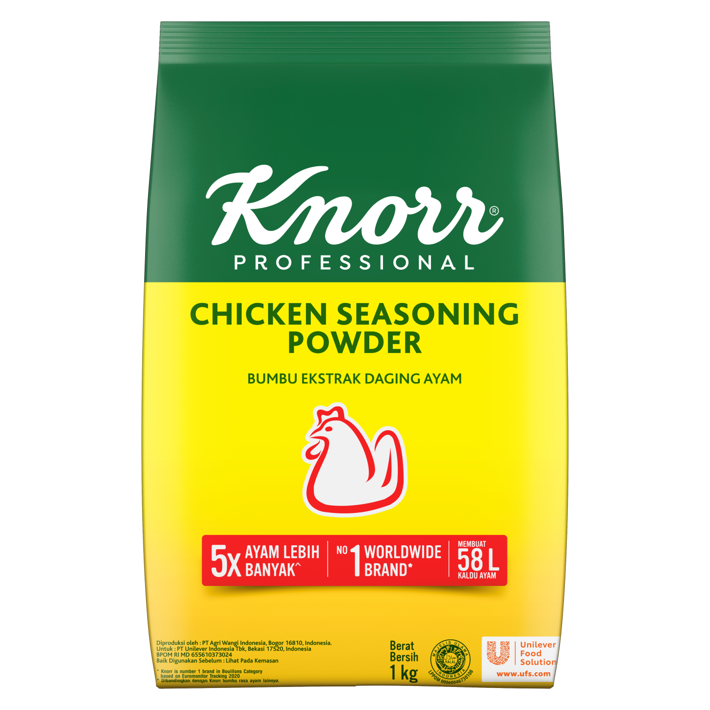 Knorr Bumbu Rasa Ayam 1kg - Knorr Chicken Powder, bumbu penyedap premium #1 yang menghasilkan hidangan terbaik*.